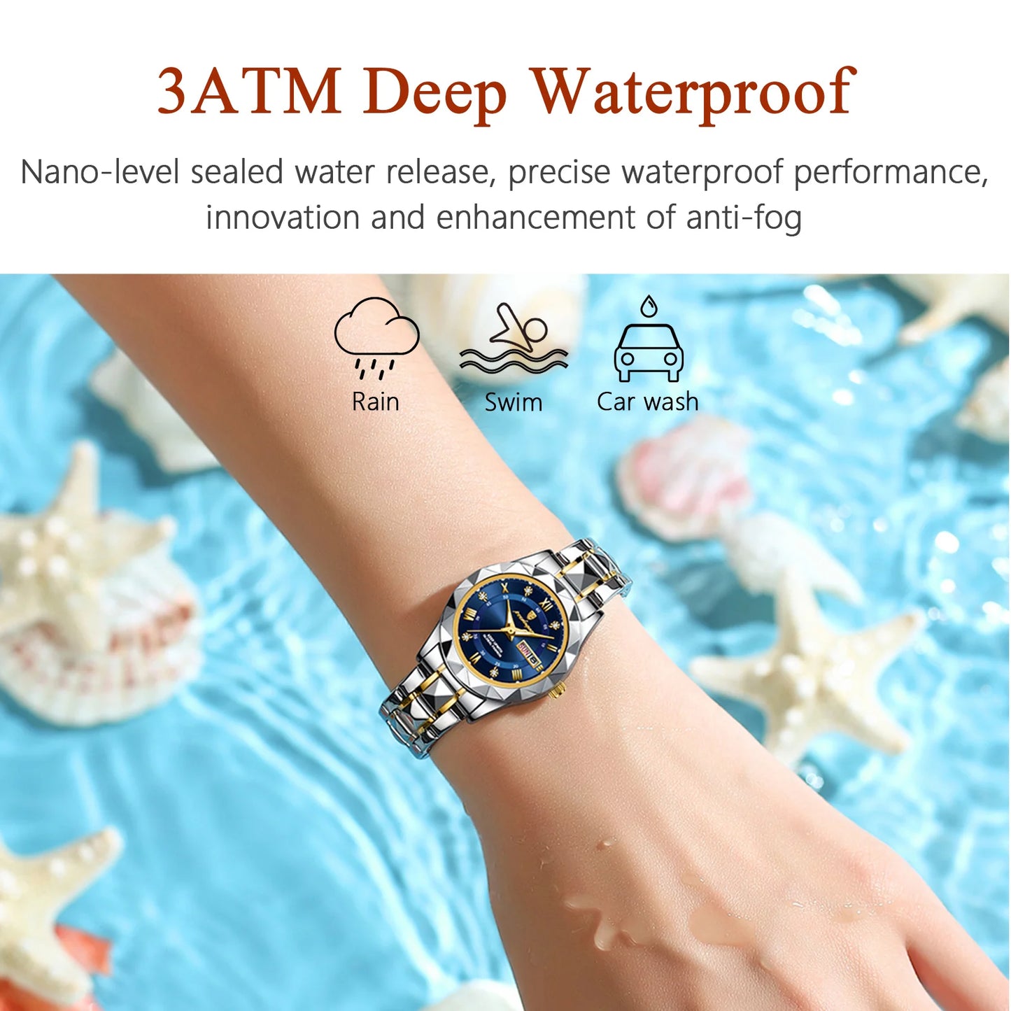 POEDAGAR Luxury Ladies Dress Watch Luminous Waterproof