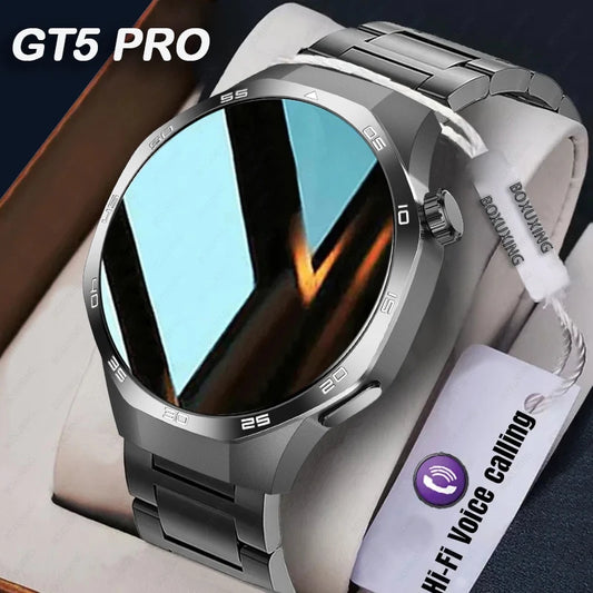 For Huawei Xiaomi GT5 Pro Smart Watch Men AMOLED HD Screen GPS NFC Heart Rate Bluetooth Call IP68 Waterproof SmartWatch 2025 New