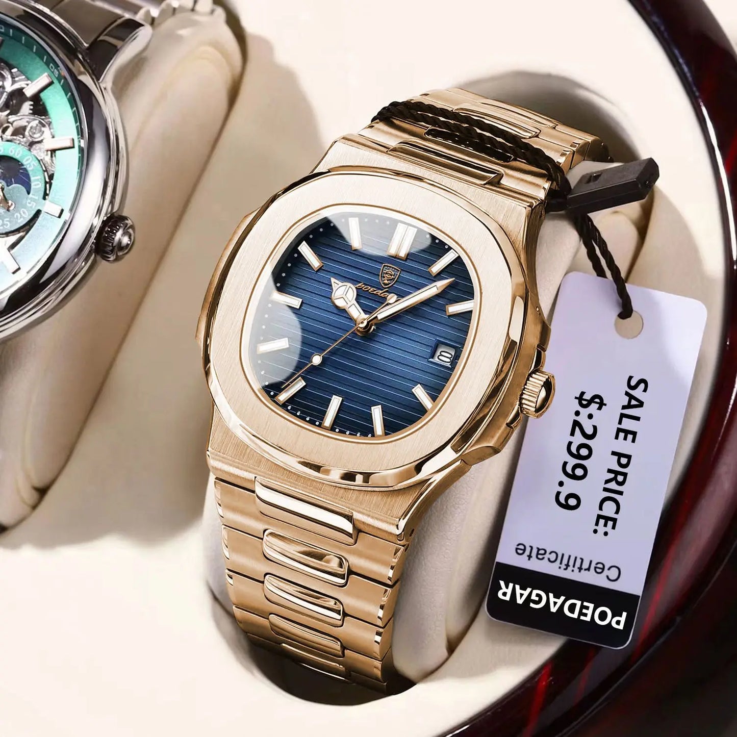 POEDAGAR Luxury Man Wristwatch Business  Waterproof