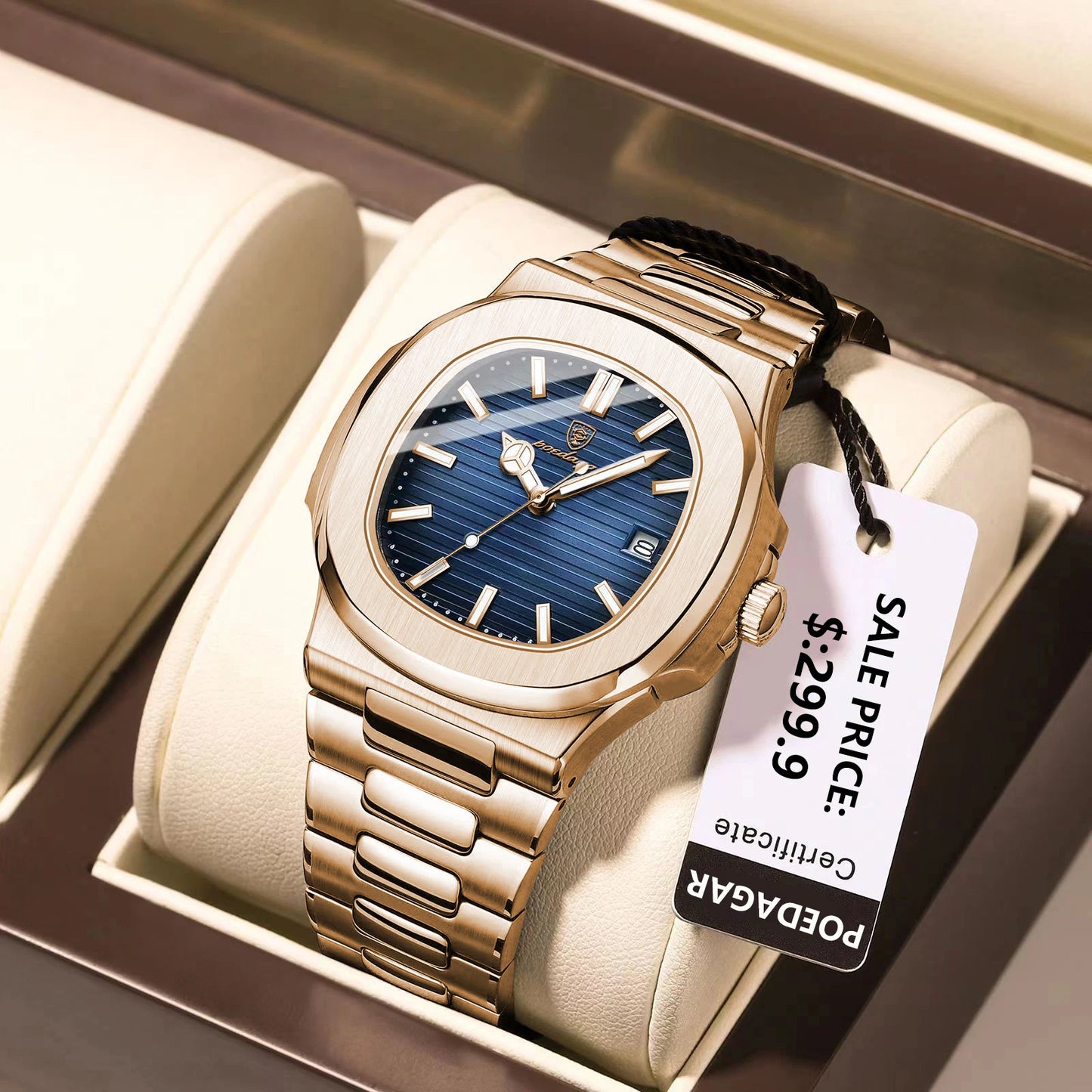 POEDAGAR Luxury Man Wristwatch Business  Waterproof