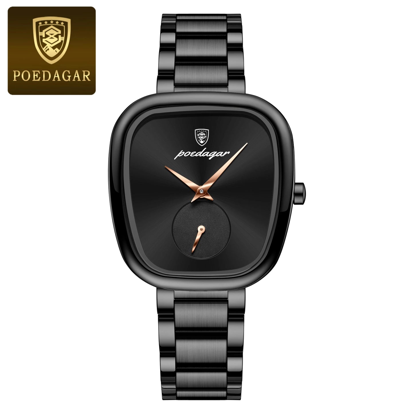 POEDAGAR Luxury Ladies Watch Stainless Steel Waterproof Quartz Watch for Woman