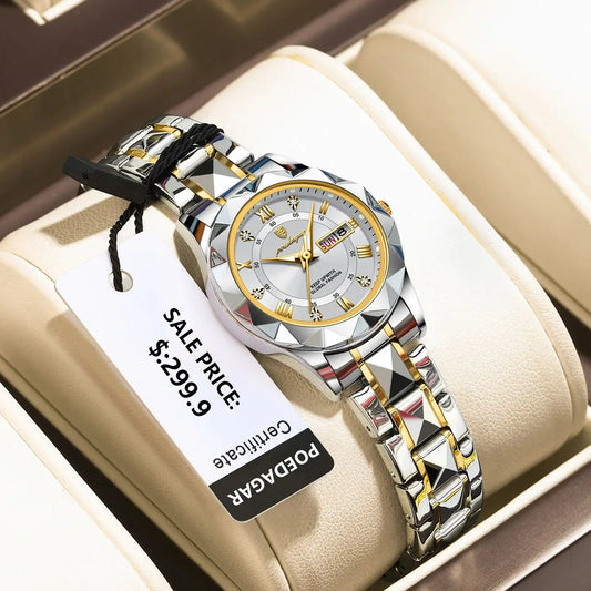 POEDAGAR Luxury Quartz Watch for Ladies Waterproof