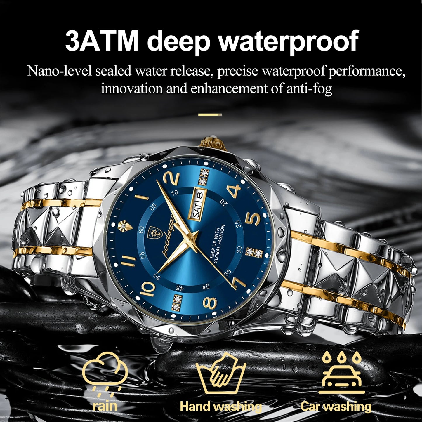 POEDAGAR Luxury Man Wristwatch Waterproof