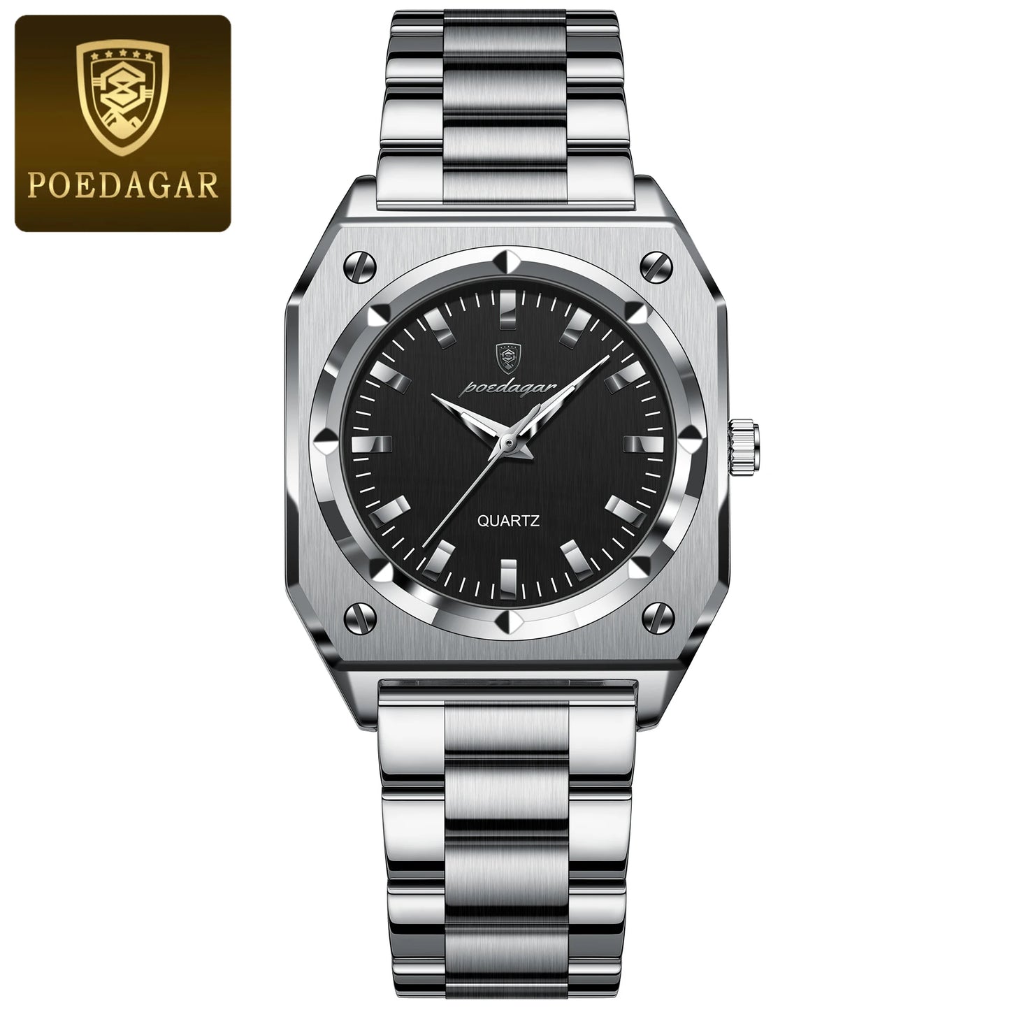 POEDAGAR Luxury Elegant Square Ladies Watch Waterproof