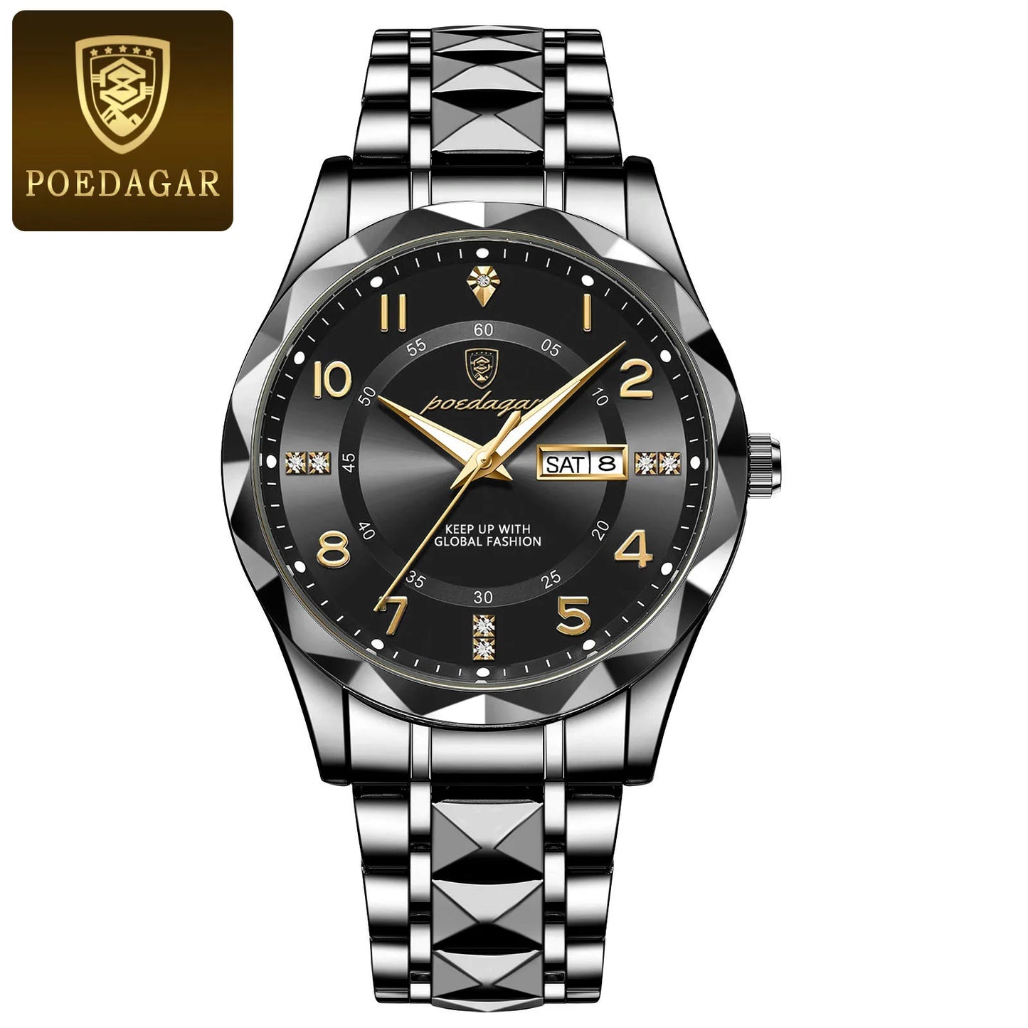 POEDAGAR Luxury Man Wristwatch Waterproof