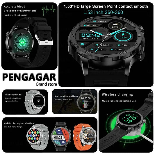 2025 New Bluetooth Call Smart Watch Men For Huawei AMOLED HD Large Screen Heart Rate NFC IP68 Waterproof GPS Sports Smart Watch