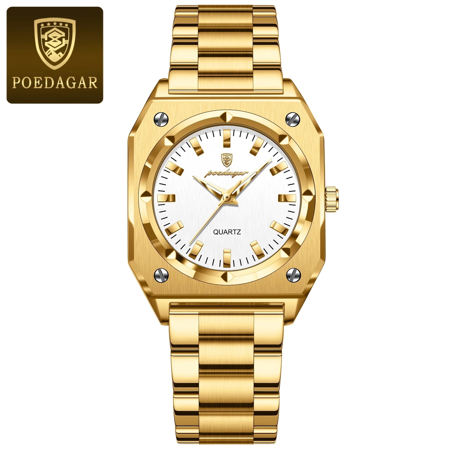 POEDAGAR Luxury Elegant Square Ladies Watch Waterproof