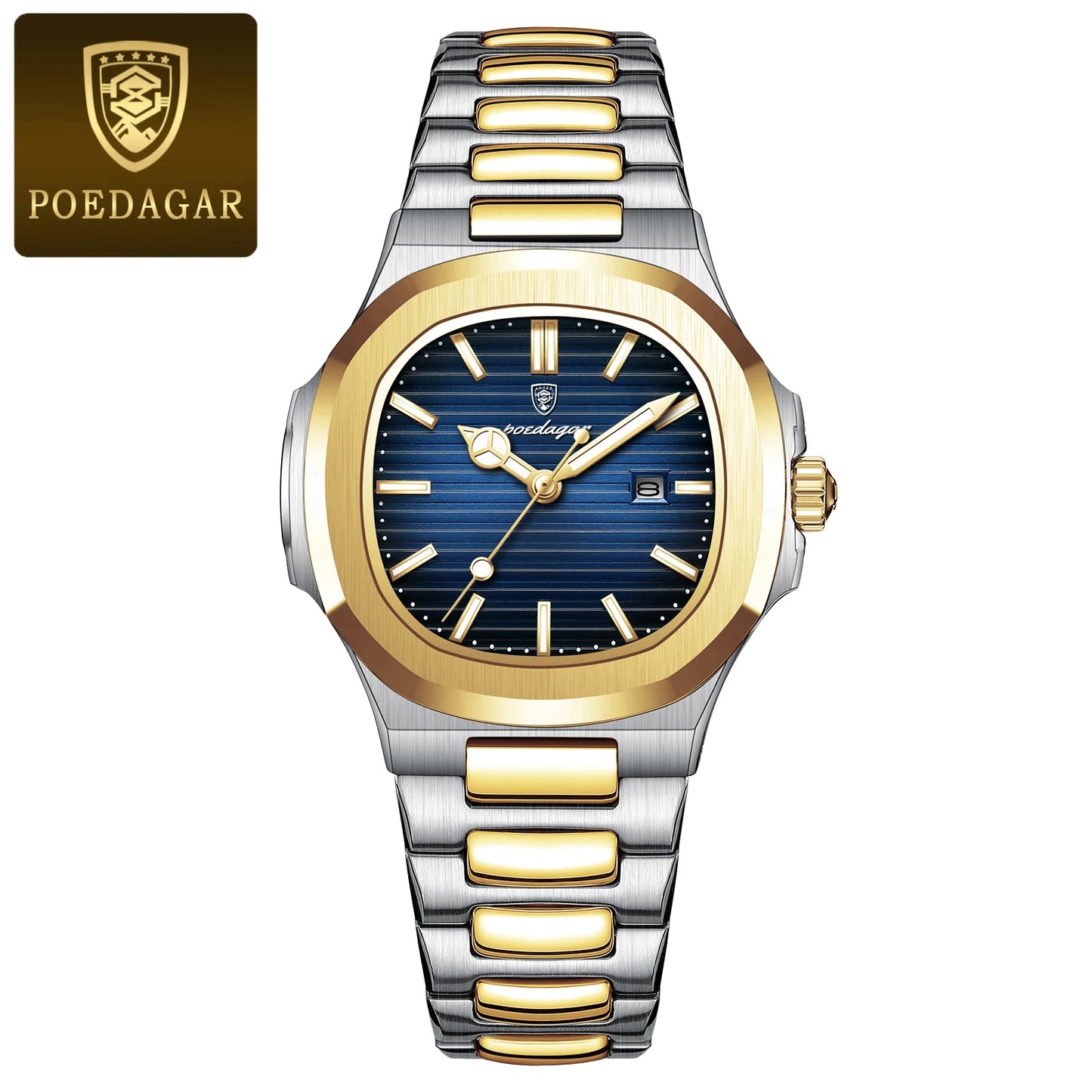 POEDAGAR Luxury Square Watch for Woman Waterproof