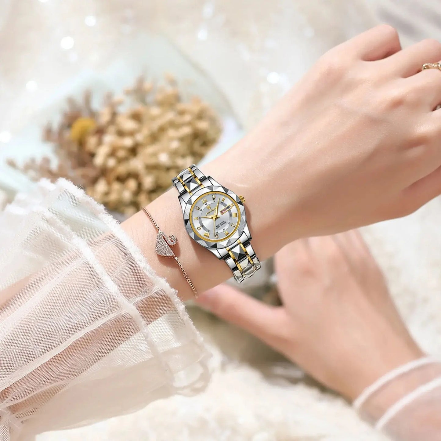 POEDAGAR Luxury Quartz Watch for Ladies Waterproof