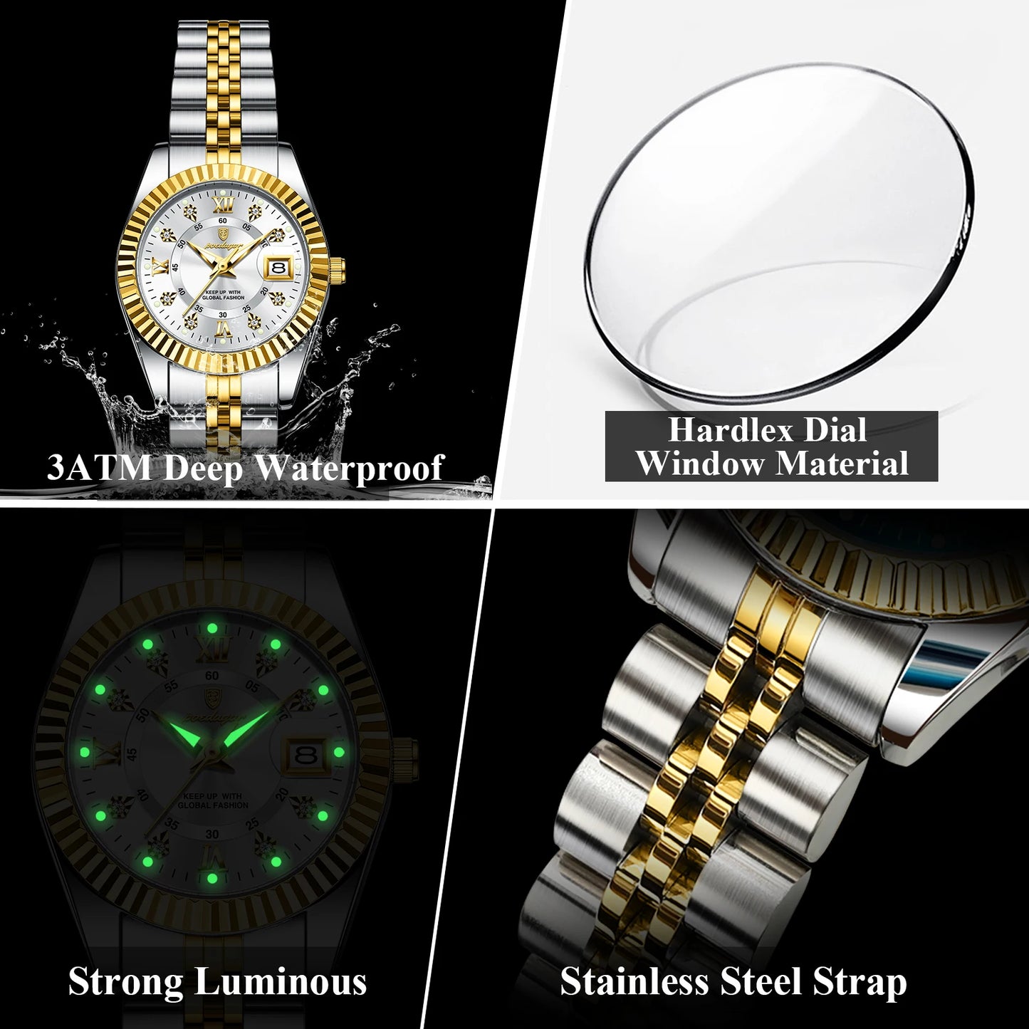 POEDAGAR Luxury Elegant Watch for Women Waterproof