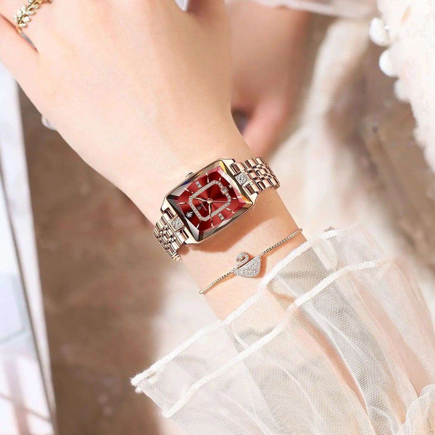 POEDAGAR Top Elegant Women Wristwatch Waterproof