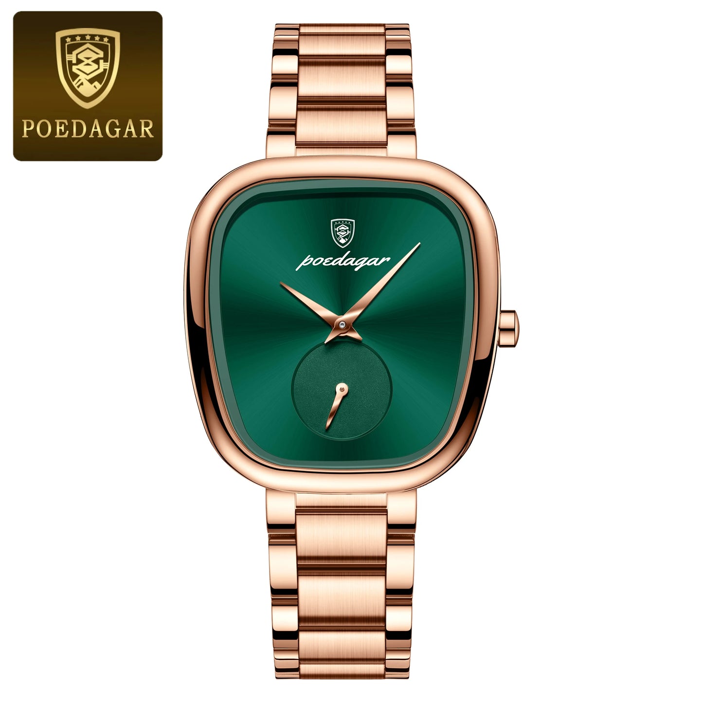 POEDAGAR Luxury Ladies Watch Stainless Steel Waterproof Quartz Watch for Woman