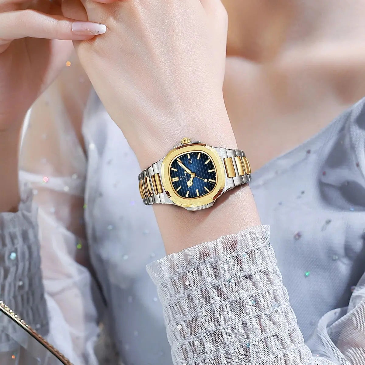 POEDAGAR Luxury Square Watch for Woman Waterproof