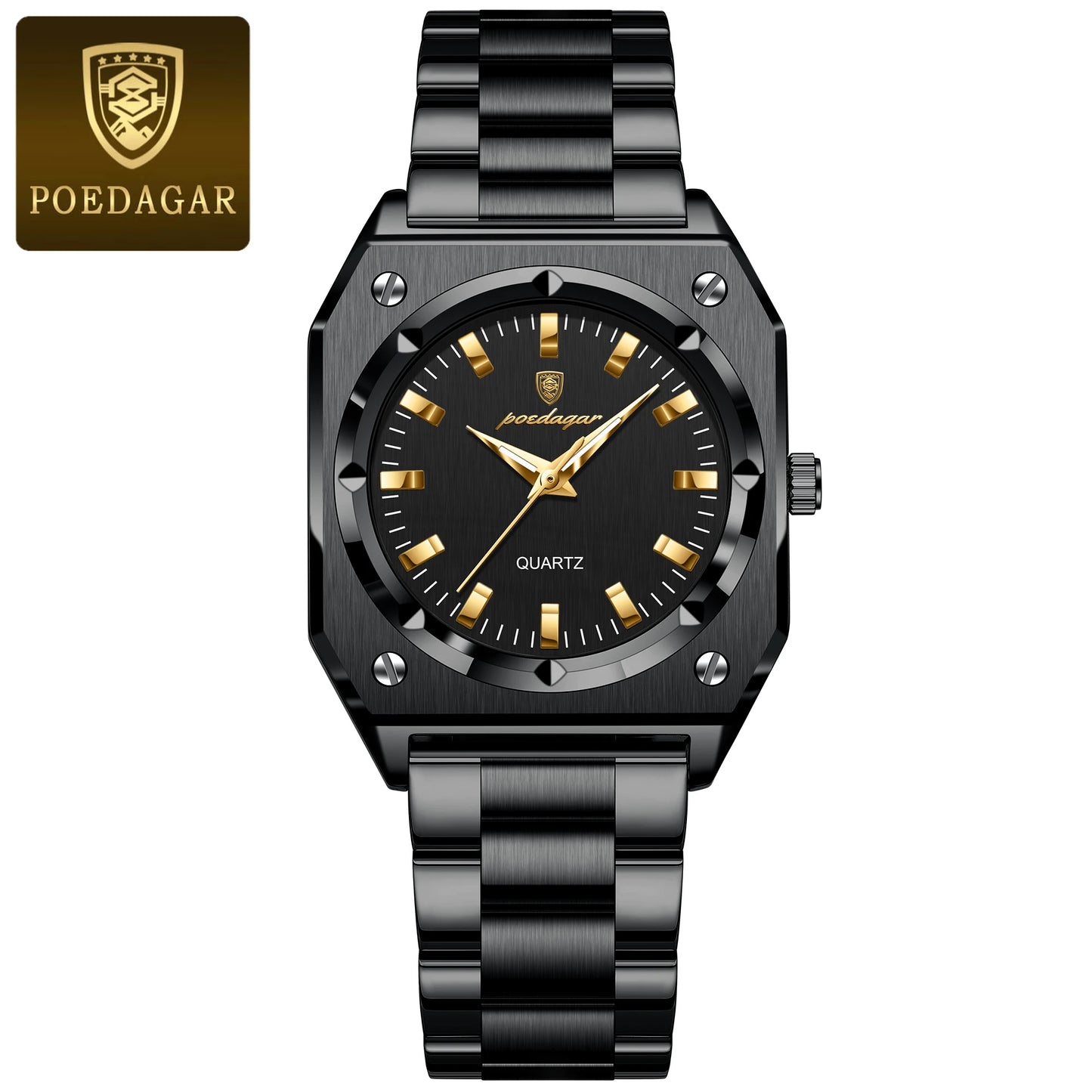 POEDAGAR Luxury Elegant Square Ladies Watch Waterproof