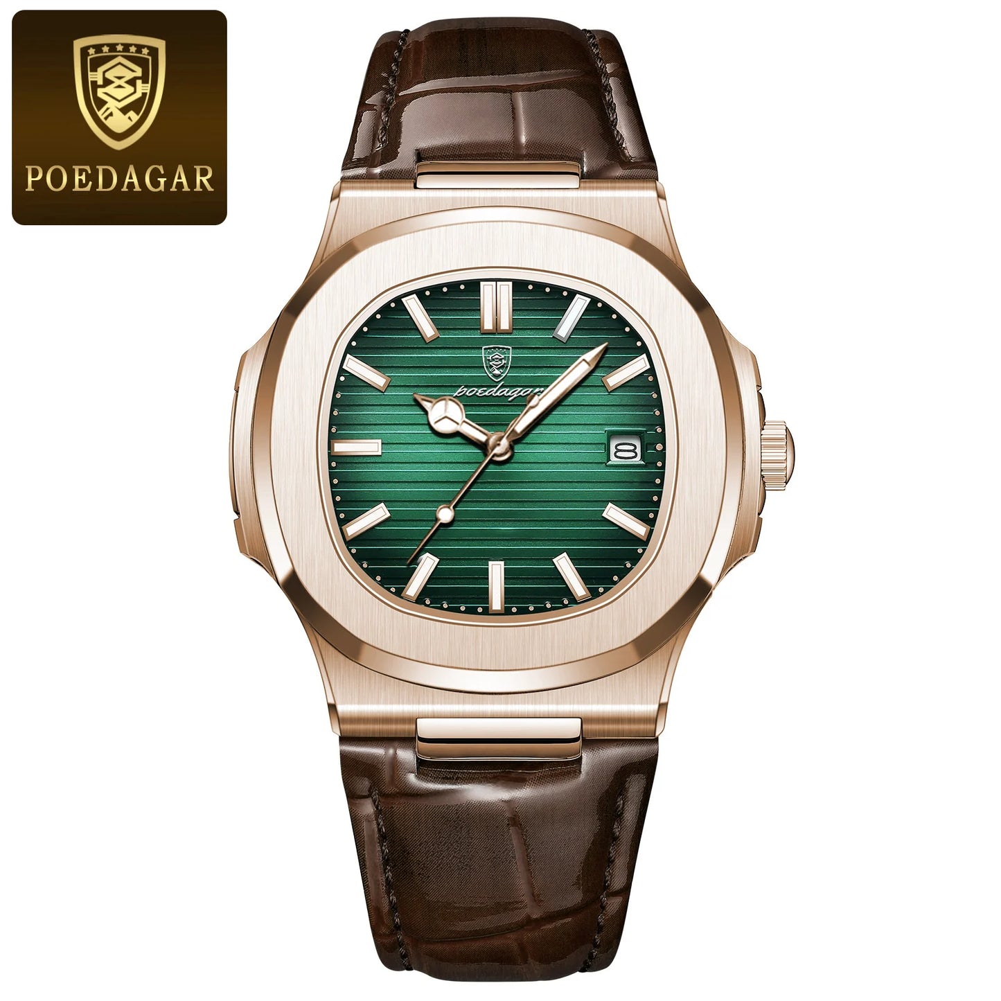 POEDAGAR Luxury Man Wristwatch Business  Waterproof