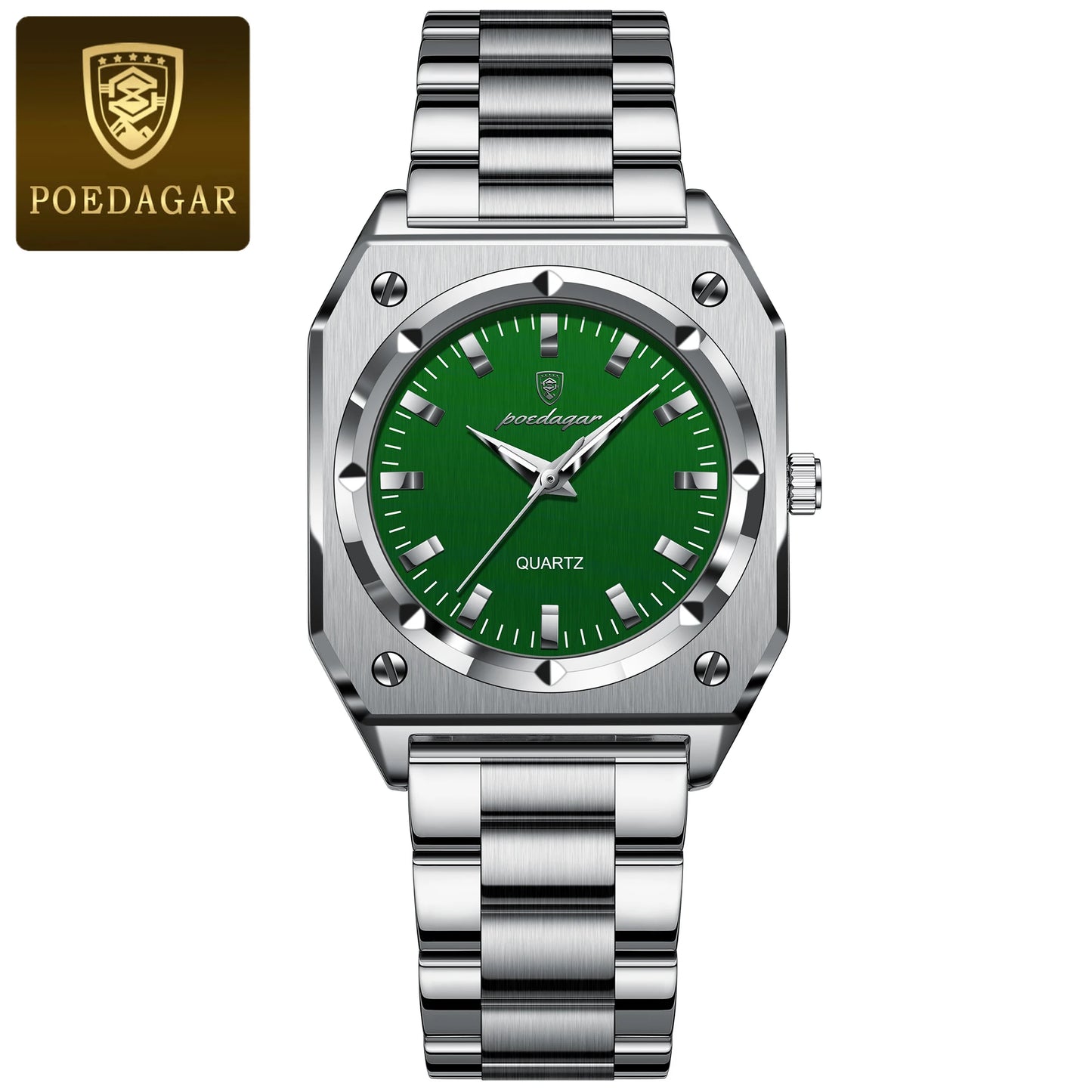 POEDAGAR Luxury Elegant Square Ladies Watch Waterproof