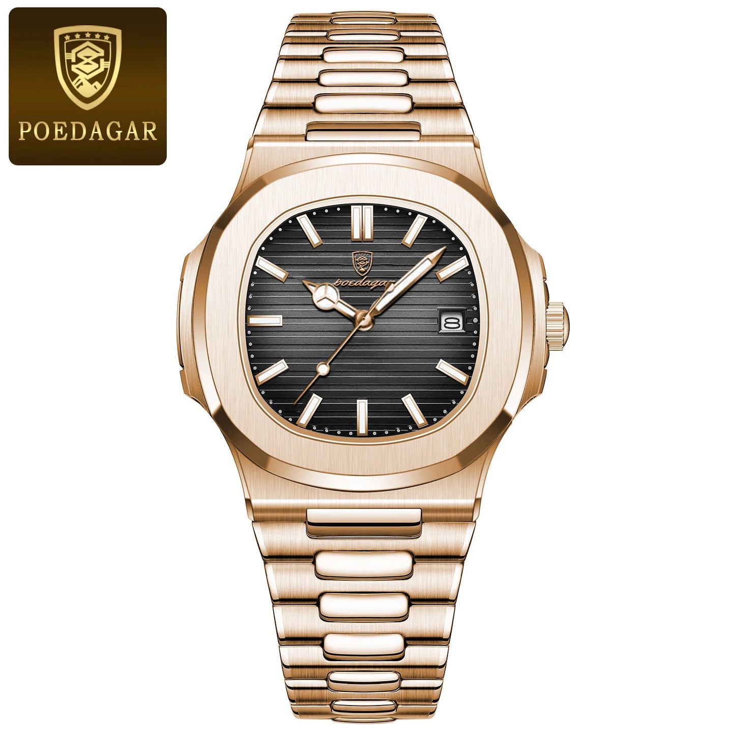 POEDAGAR Luxury Man Wristwatch Business  Waterproof