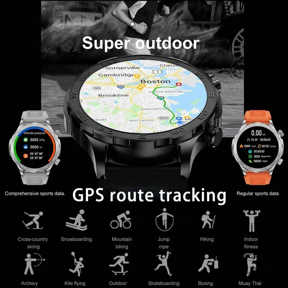 2025 New Bluetooth Call Smart Watch Men For Huawei AMOLED HD Large Screen Heart Rate NFC IP68 Waterproof GPS Sports Smart Watch