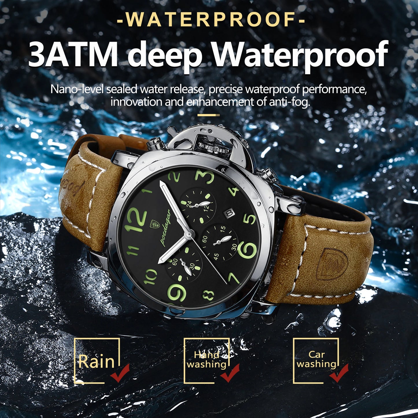 (POEDAGAR)  Luxury Watch For Man Waterproof