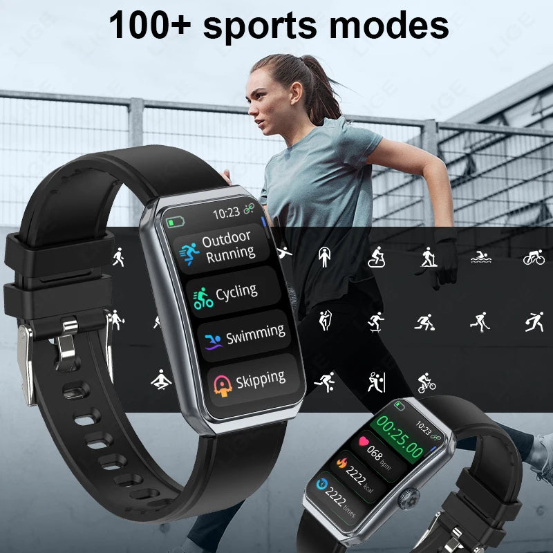 LIGE 2025 New 1.47 Inch HD Curved Smart Watch Men Women Bluetooth AI Call Fitness Tracker Waterproof Android IOS