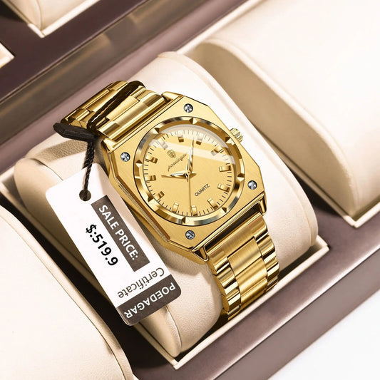 POEDAGAR Luxury Elegant Square Ladies Watch Waterproof