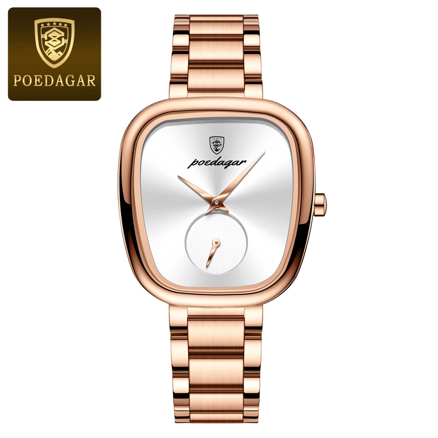 POEDAGAR Luxury Ladies Watch Stainless Steel Waterproof Quartz Watch for Woman