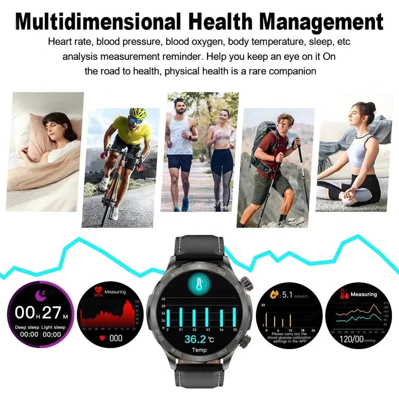 2025 New Bluetooth Call Smart Watch Men For Huawei AMOLED HD Large Screen Heart Rate NFC IP68 Waterproof GPS Sports Smart Watch