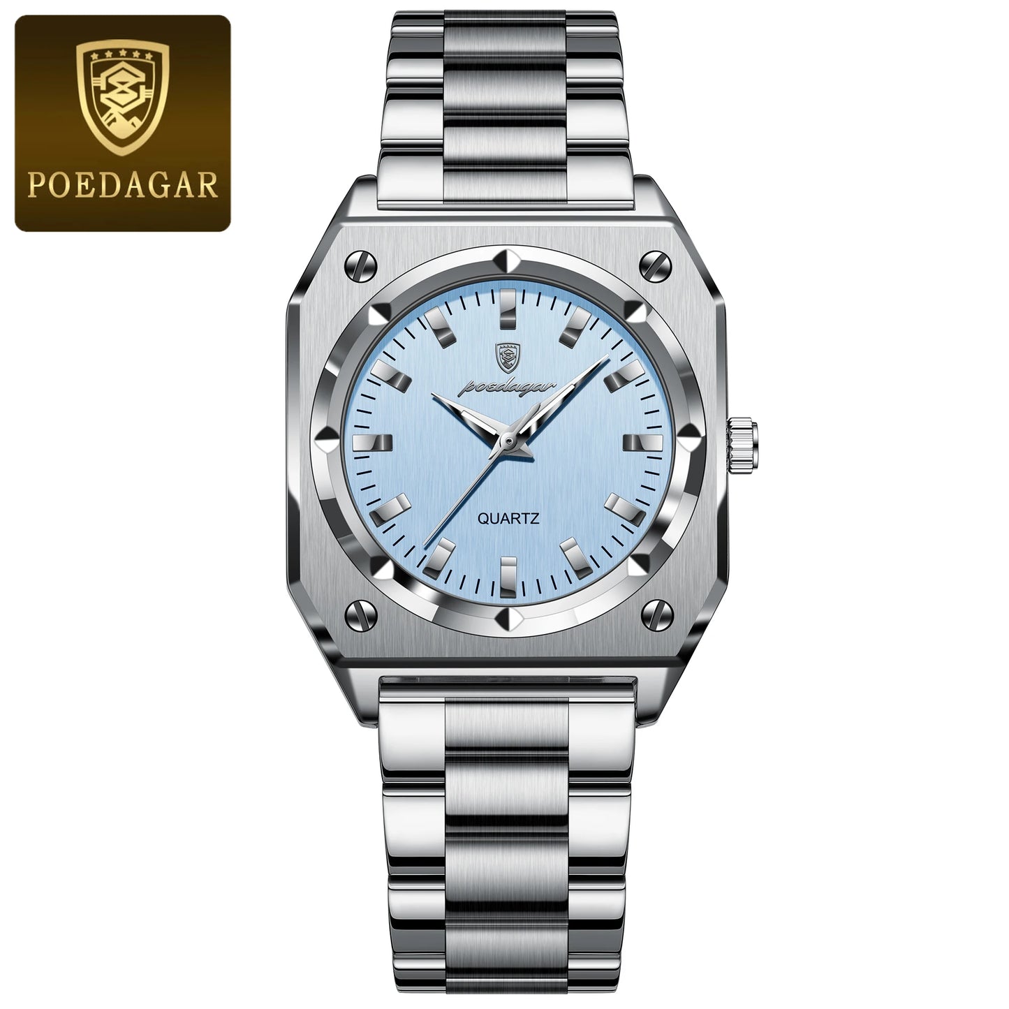 POEDAGAR Luxury Elegant Square Ladies Watch Waterproof