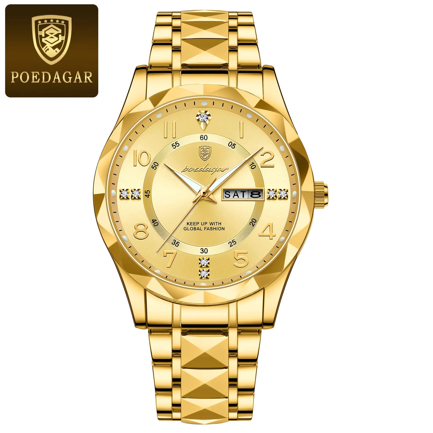 POEDAGAR Luxury Man Wristwatch Waterproof