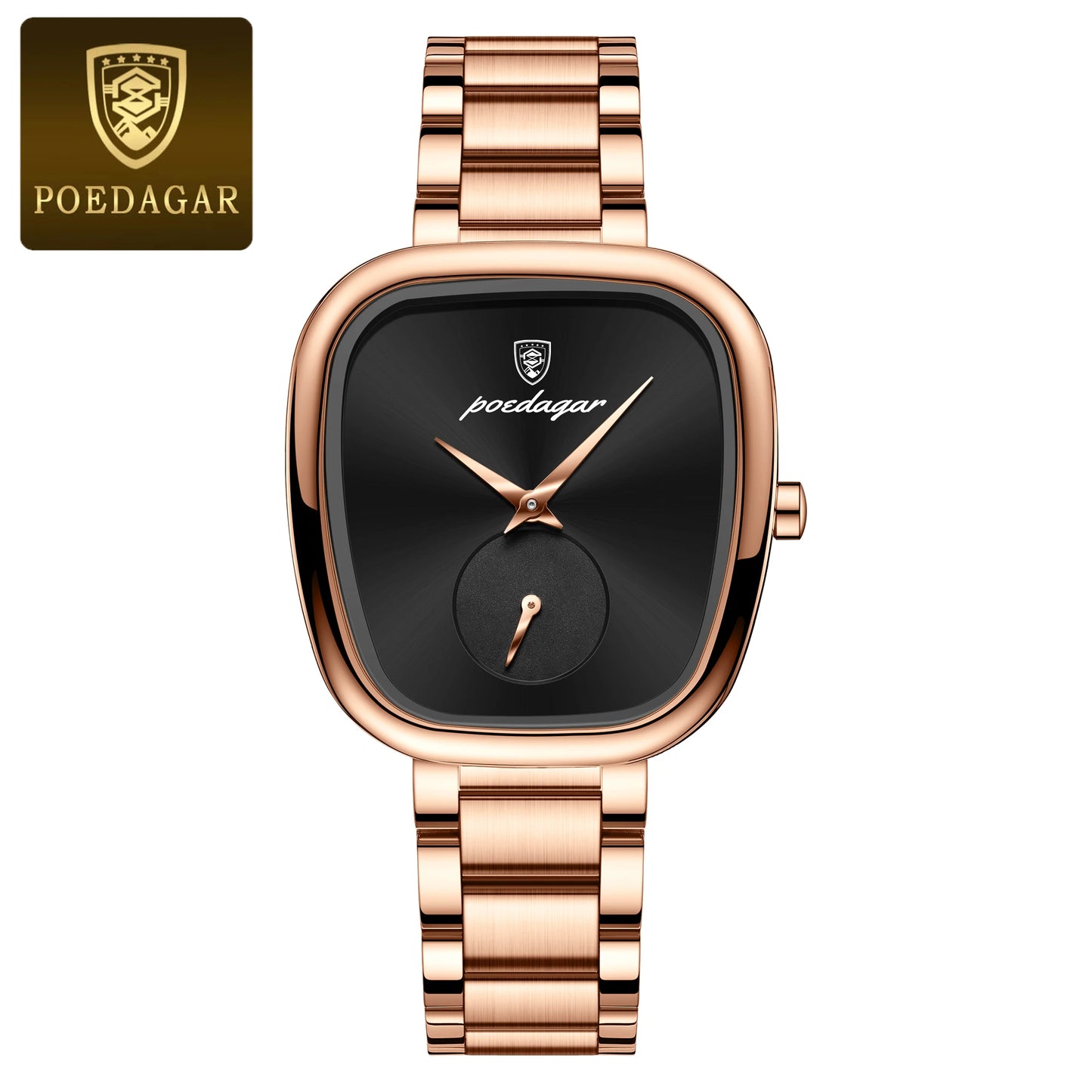 POEDAGAR Luxury Ladies Watch Stainless Steel Waterproof Quartz Watch for Woman