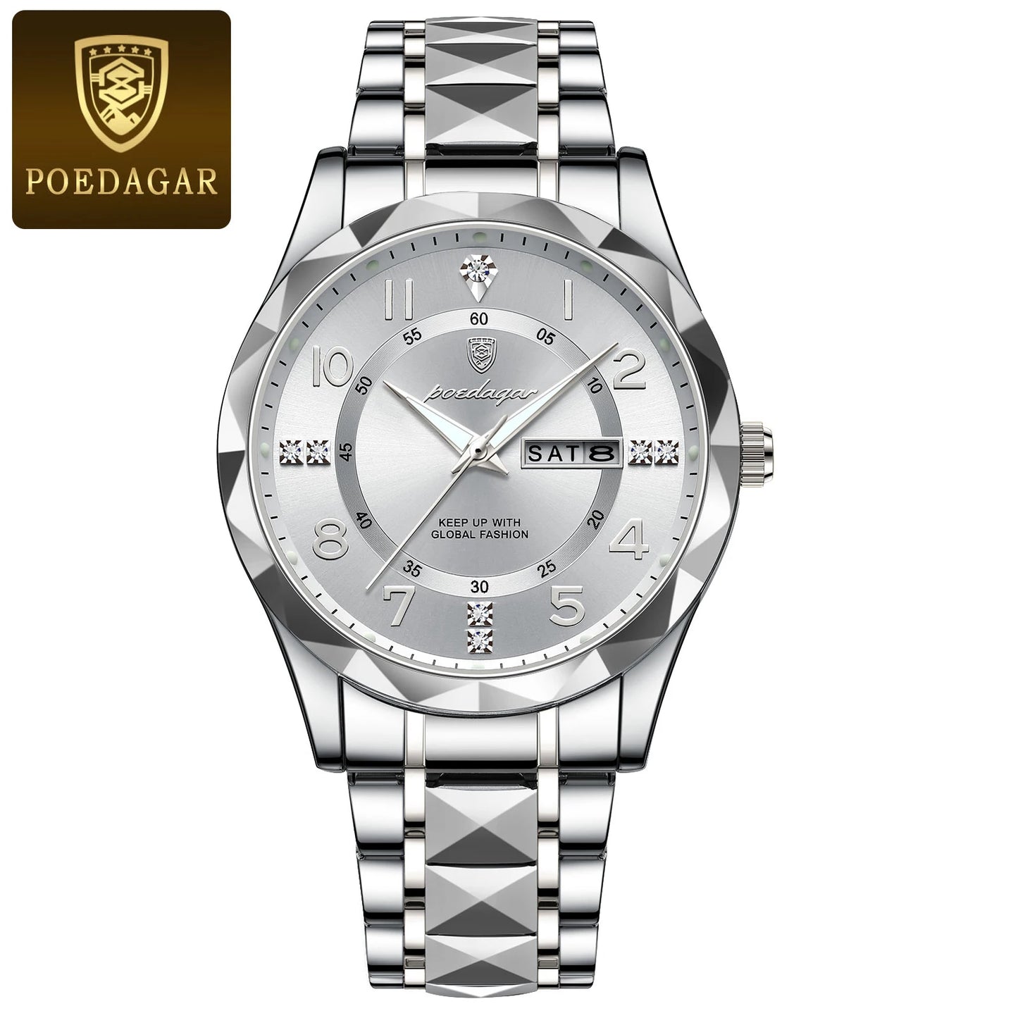 POEDAGAR Luxury Man Wristwatch Waterproof