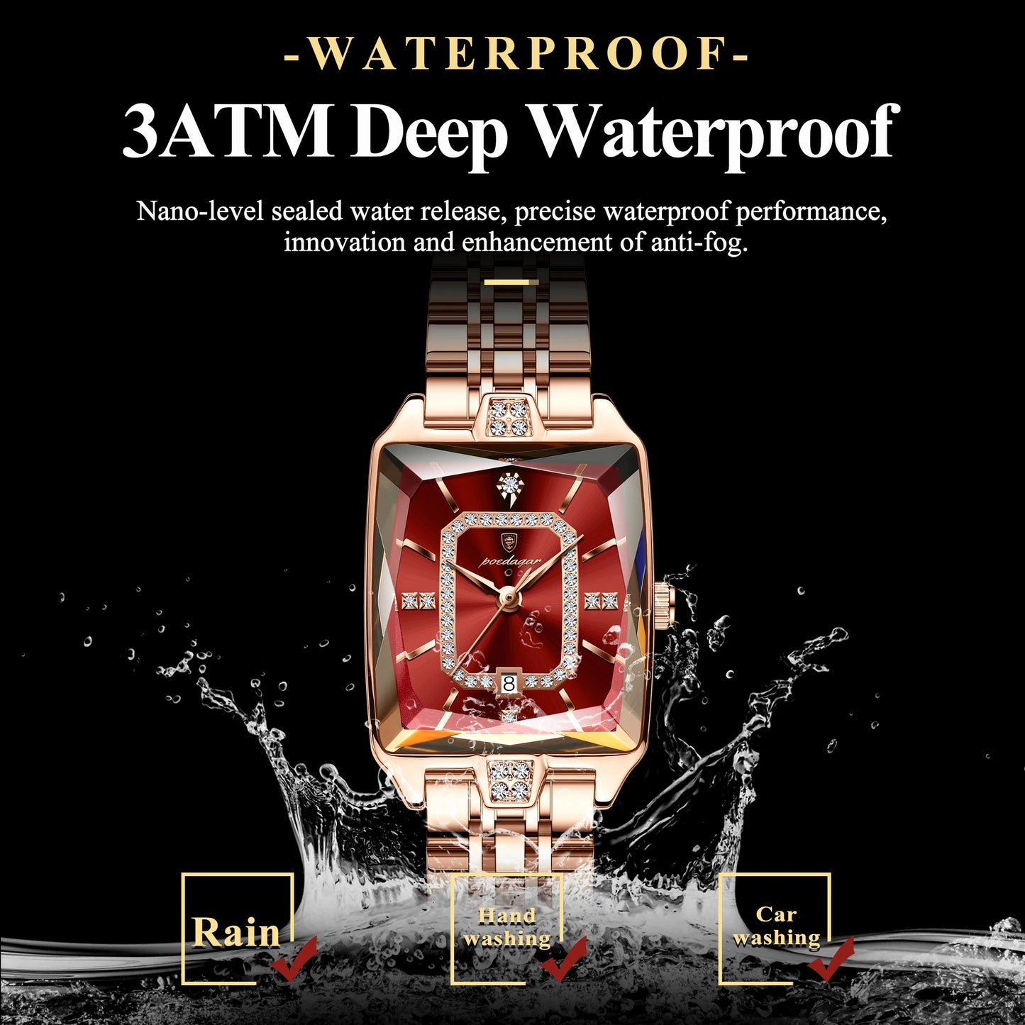 POEDAGAR Top Elegant Women Wristwatch Waterproof