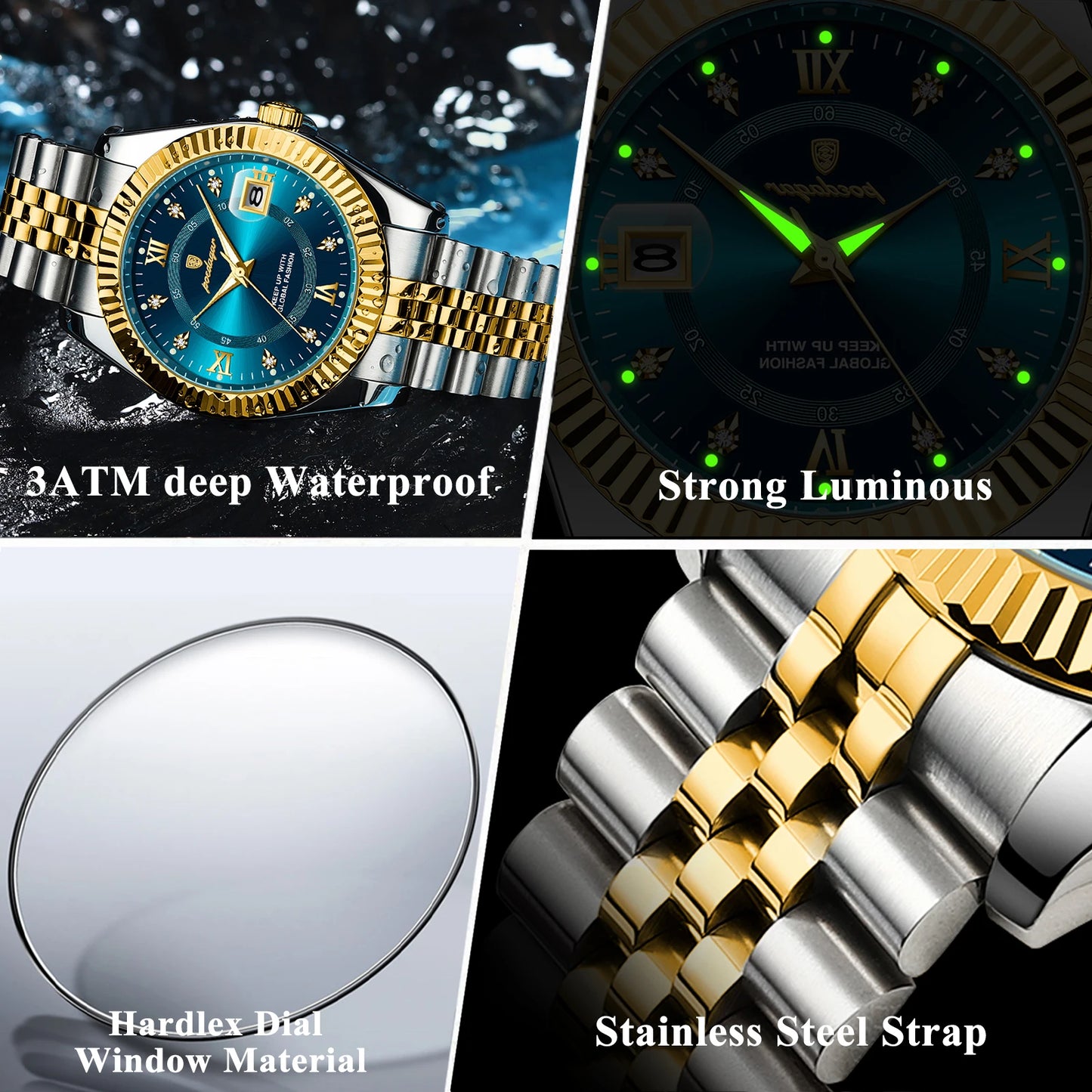 (POEDAGAR)  Luxury Watch For Man Waterproof