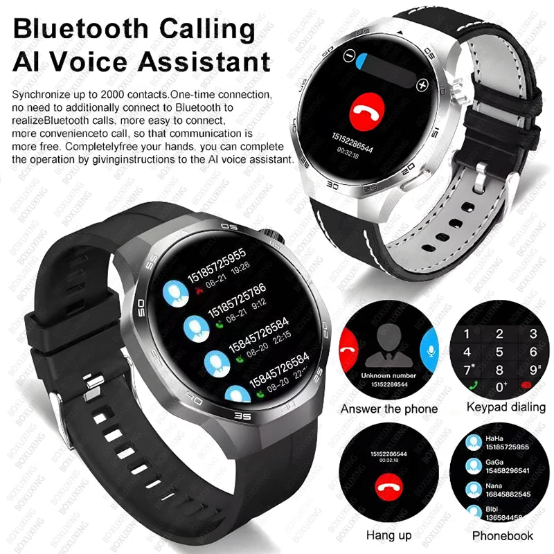 For Huawei Xiaomi GT5 Pro Smart Watch Men AMOLED HD Screen GPS NFC Heart Rate Bluetooth Call IP68 Waterproof SmartWatch 2025 New