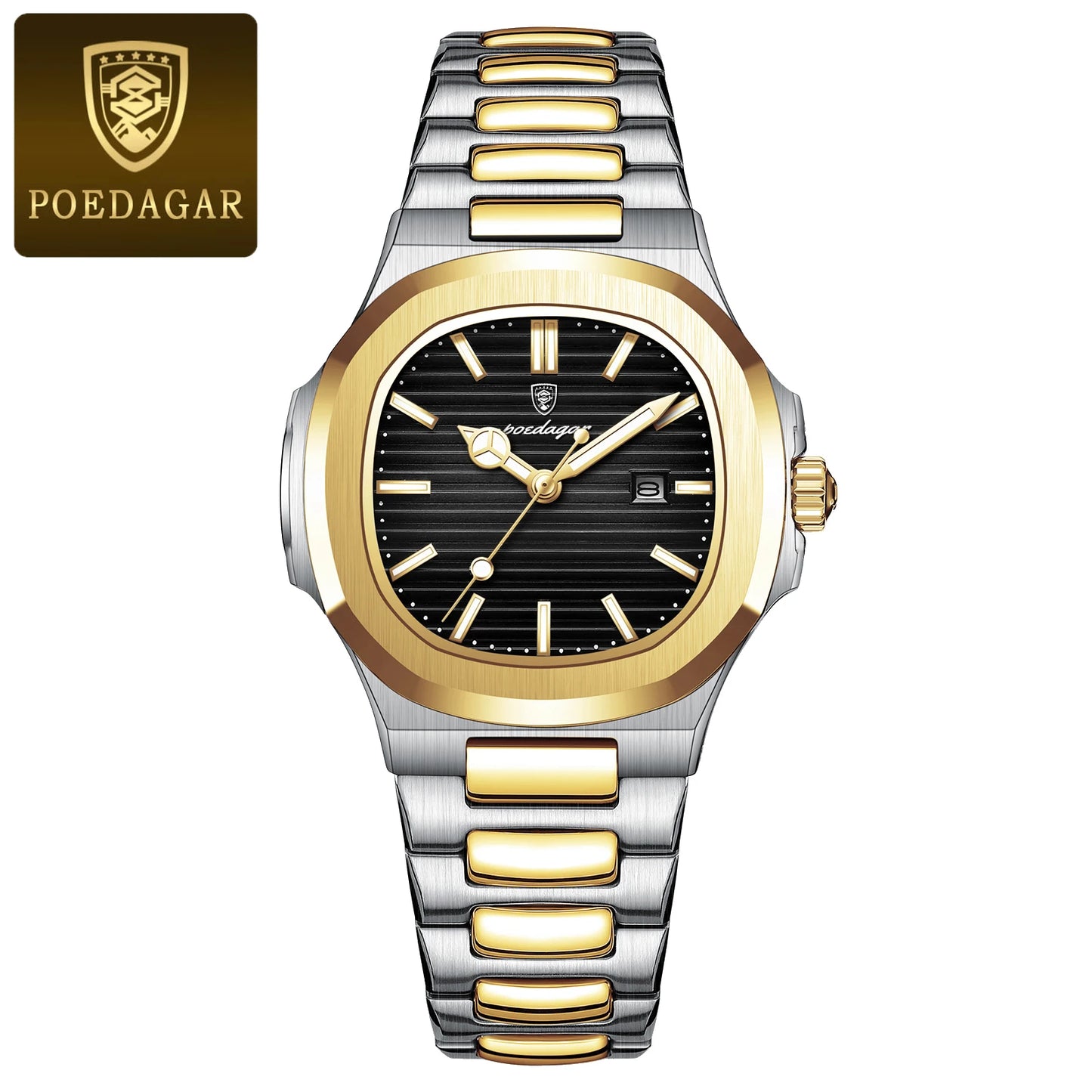 POEDAGAR Luxury Square Watch for Woman Waterproof