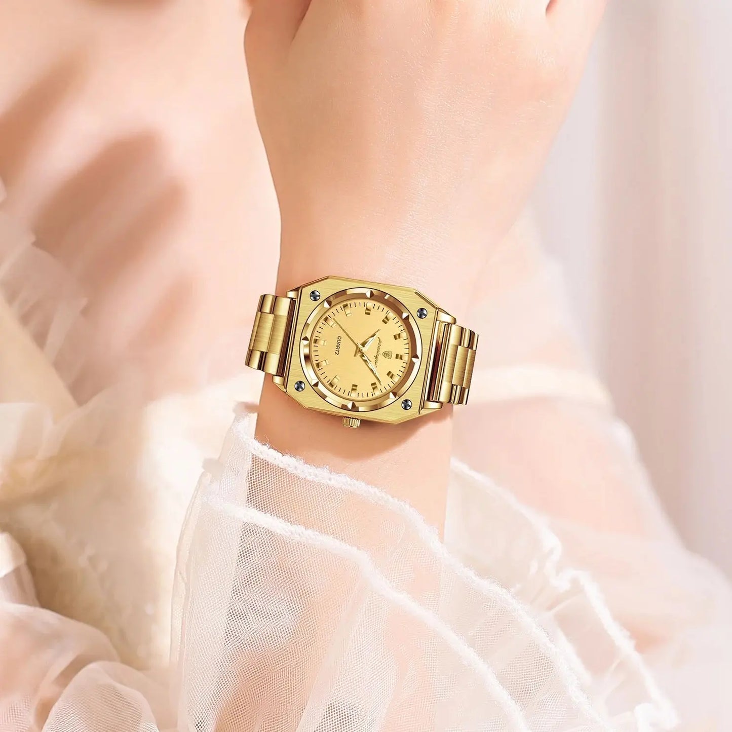 POEDAGAR Luxury Elegant Square Ladies Watch Waterproof